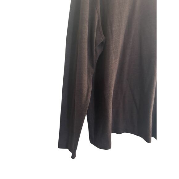 Agave Mens XL Luxe Standard Fit Crew Neck Long Sleeve Pullover Shirt Brown #5640 - Picture 3 of 9